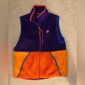 Men’s Nike Heritage Sherpa Fleece Gilet Jacket Body Warmer Size L